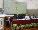 Obaidullah Fahad Falahi addressing. (L-R) Prof. S. M. Rahmatullah, Prof. Ayub Khan, Prof. Ishrat Alam and Dr. Danish Moin.