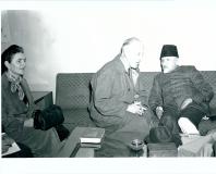 Maulana Abul Kalam Azad, Union Minister for Education and Scientific Research, in conversation with the Mr. Mallador Laxness, an Icelandic Writer and a Nobal Prize Laureate, when the he called on the Minister, in New Delhi on January, 25.