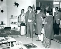 Maulana Abul Kalam Azad Minister for Education Government of India, being conducted round the Children’s Library Section of the All India Educational Exhibition being held in New Delhi on November, 1956.