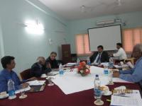 A view of meeting of Centre’s Advisory Committee held in 2011 (Prof.Mohd Miyan chairing the session and Prof. Sukhadev Thorat, et.al members of the Committee)