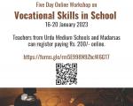 Five Day Online Workshop on Vocational Skill in Schools