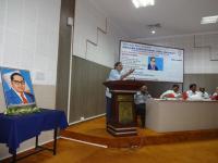 Dr. B. R. Ambedkar’s 124th Birth Day Celebrations lecture on 2nd May 2014. Prof. Krishna, HCU, giving the lecture